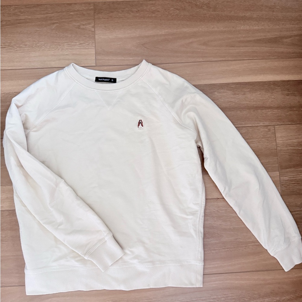 White Crewneck Sweater Hush Puppies